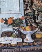 George Leslie Hunter Still Life with Fruit and Marigolds in a Chinese Vase oil painting reproduction